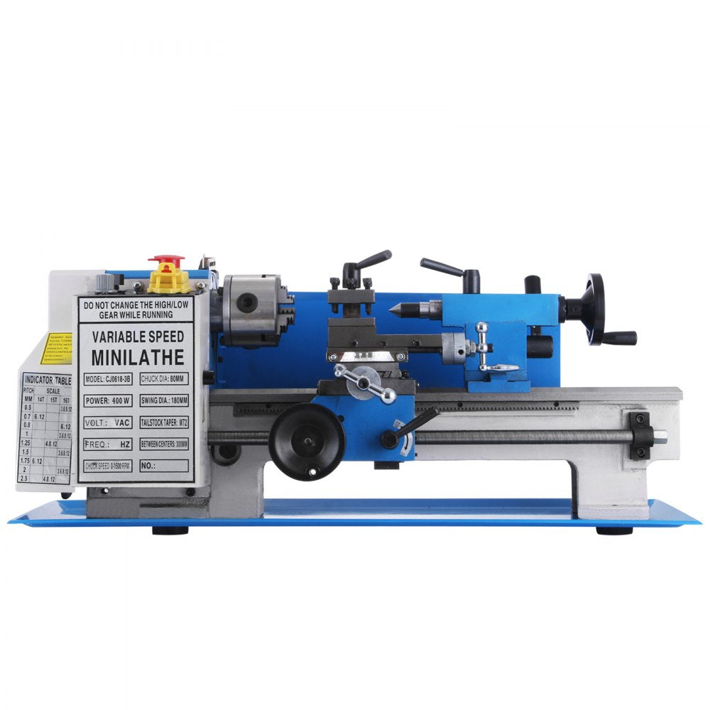 AMITOOLS Metal Lathe 7 x 12 Inch, Precision Mini Metal Lathe 2250 RPM 400W Variable Speed, Mini Lathe Precision Bench Top Metal Working Lathe for Various Types of Metal Turning