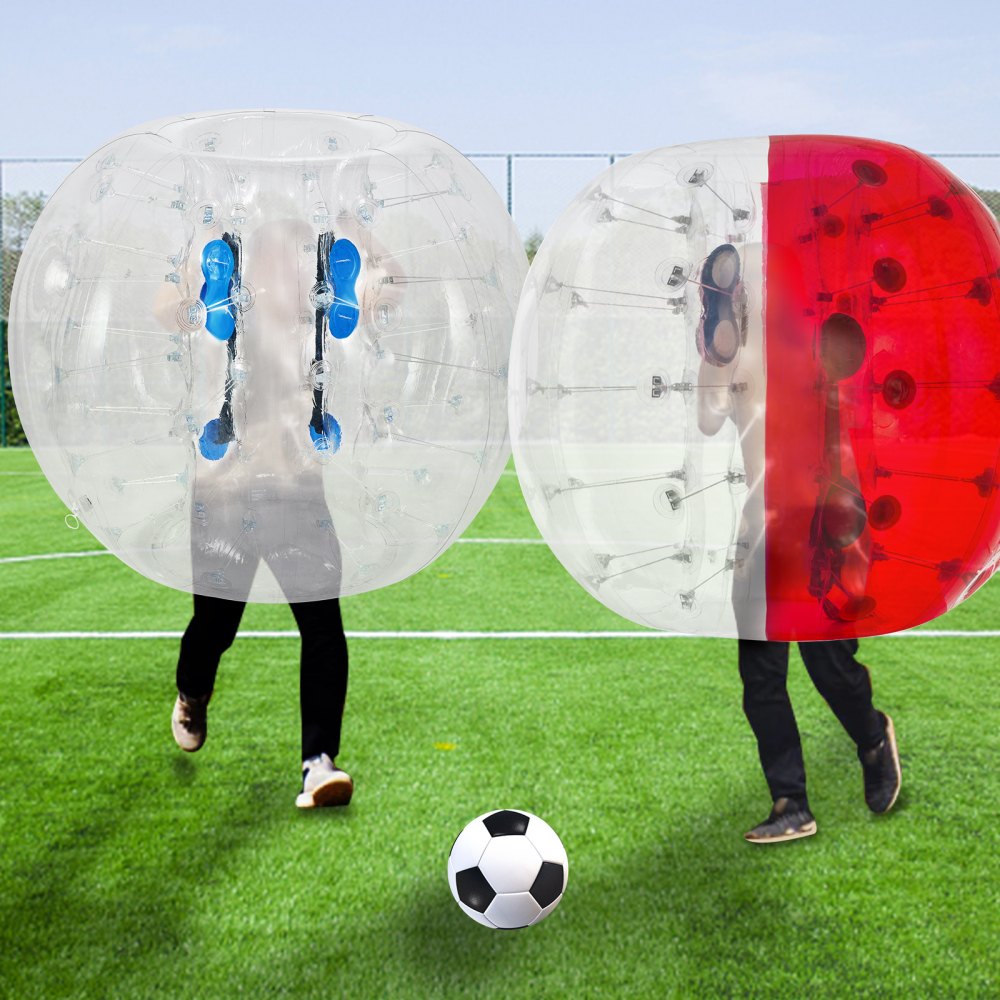 AMITOOLS Inflatable Bumper Ball 4 FT / 1.2M Diameter, Bubble Soccer Ball, Blow It Up in 5 Min, Inflatable Zorb Ball for Adults or Children (4 FT, Transparent)