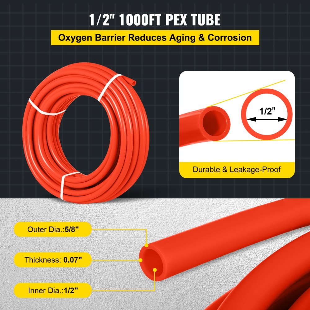 AMITOOLS 1000Ft PEX Tubing Pipe 1/2