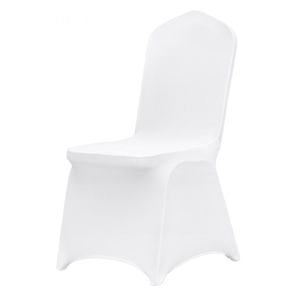 AMITOOLS Stretch Spandex Folding Chair Covers, Universal Fitted Chair Cover, Removable Washable Protective Slipcovers, for Wedding, Holiday, Banquet, Party, Celebration, Dining (100PCS White)