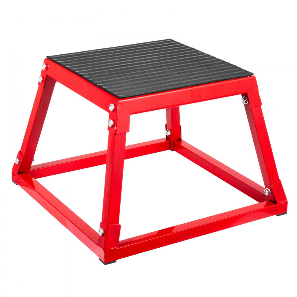 AMITOOLS Plyometric Platform Box Fitness Exercise Jump Box Step Plyometric Box Jump for Exercise Fit Training (12/18/24/Red) (12'' Height)