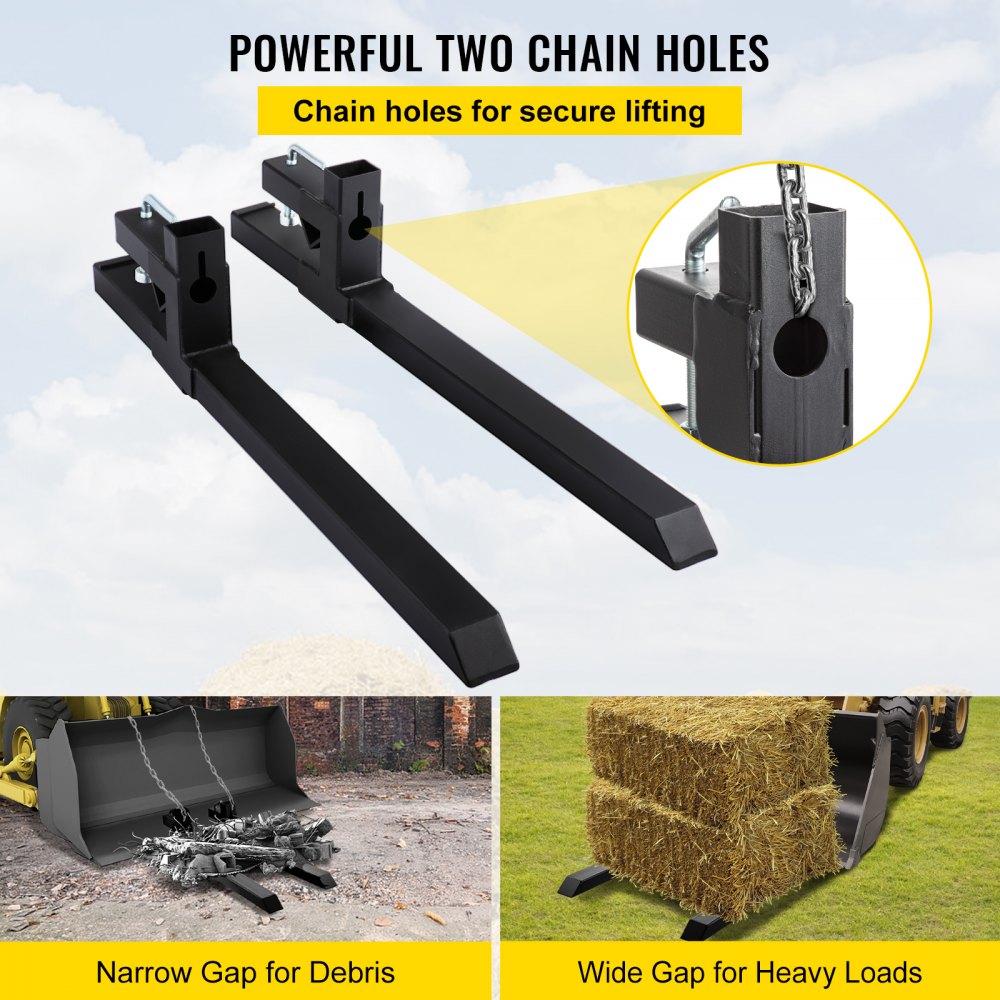 AMITOOLS Pallet Forks 2000 Lbs Clamp On Tractor Bucket Forks 46.9