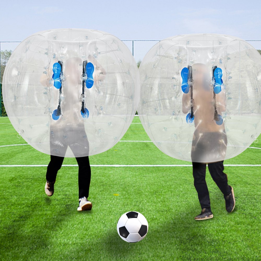 AMITOOLS 2PCS Inflatable Bumper Ball 4 FT / 1.2M Diameter, Bubble Soccer Ball, Blow It Up in 5 Min, Inflatable Zorb Ball for Adults or Children (4 FT, Transparent)