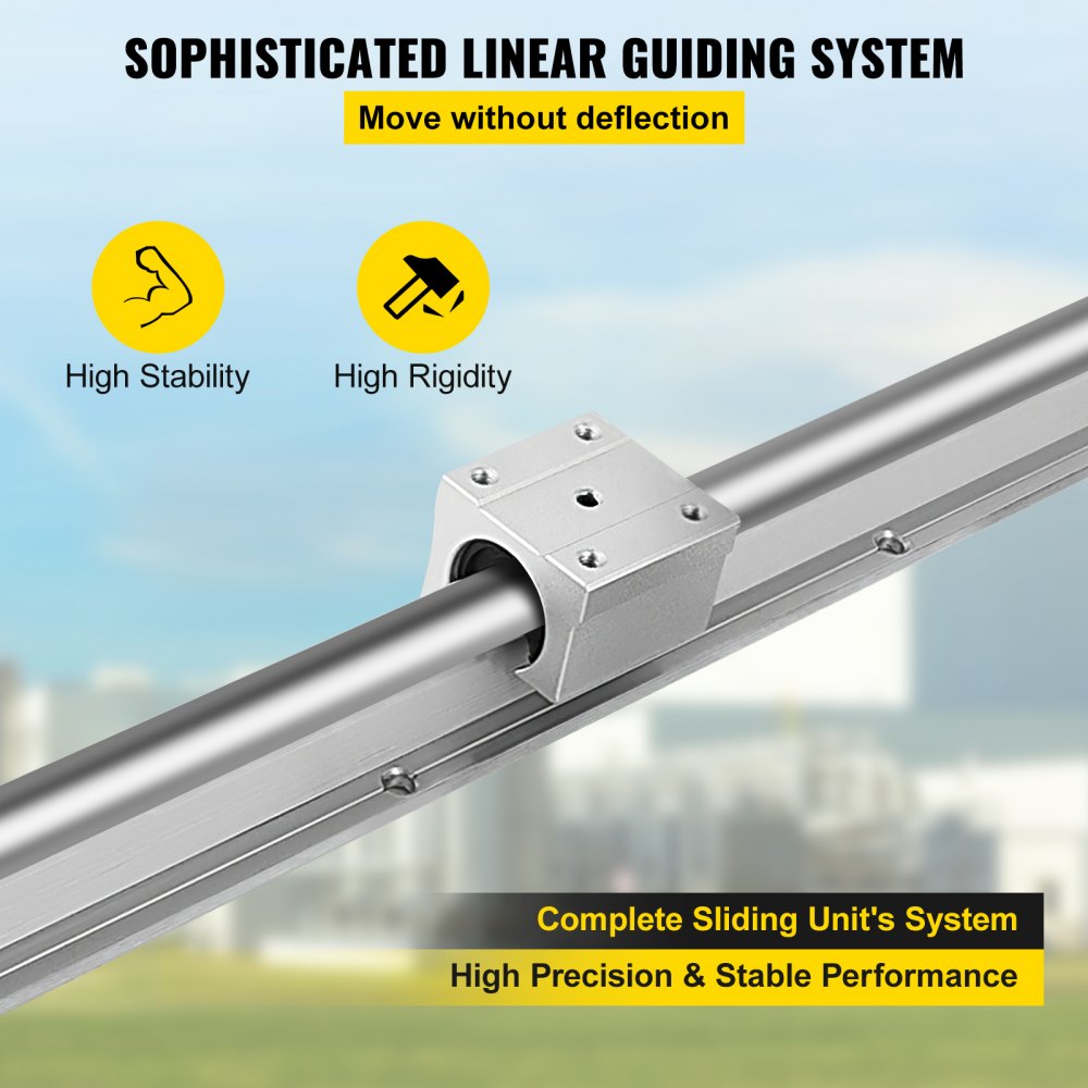 AMITOOLSSbr16-1000mm 2 X Linear Rail 4 X Bearing Blocks Cnc Router Bearing Sbr 16uu