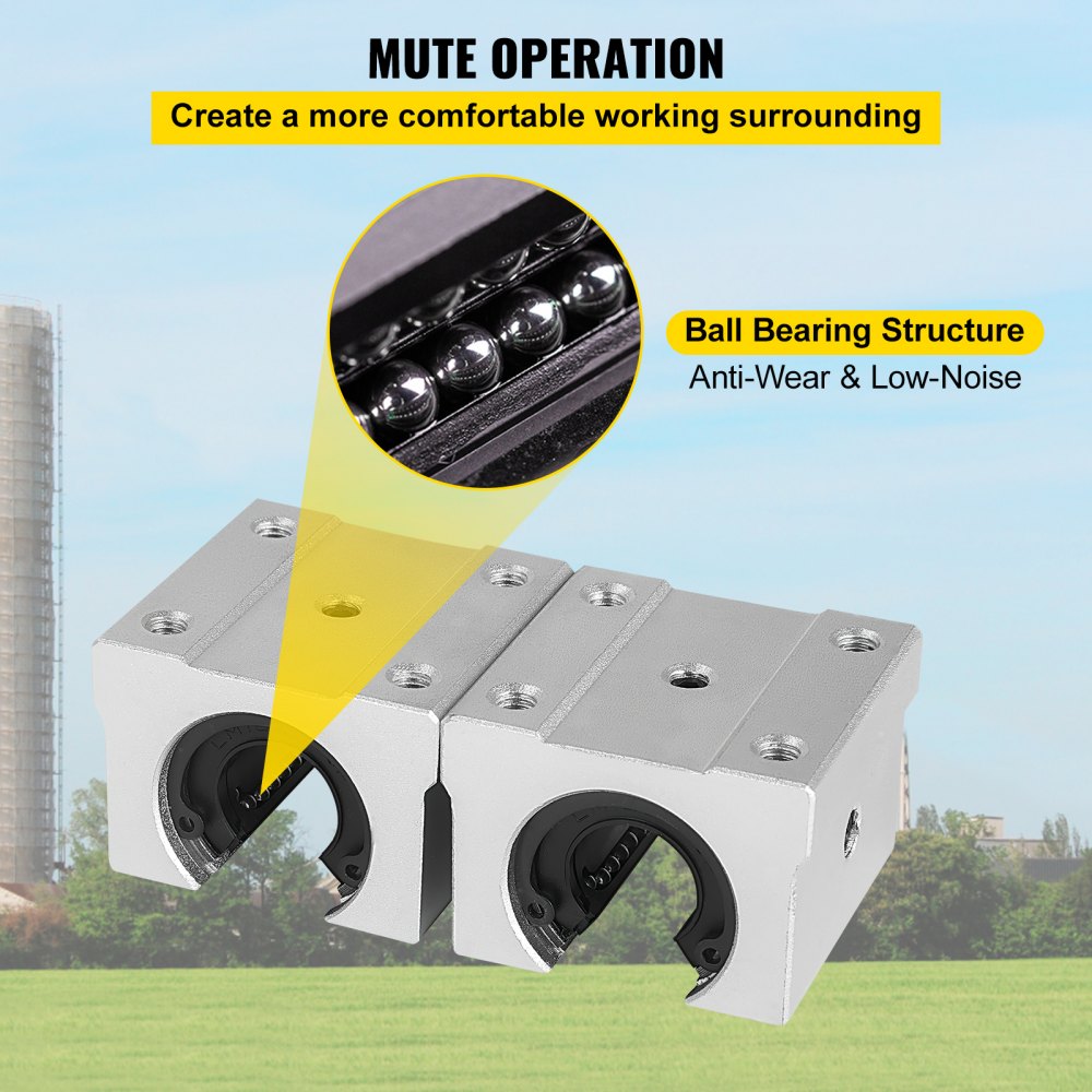 AMITOOLSSbr16-1000mm 2 X Linear Rail 4 X Bearing Blocks Cnc Router Bearing Sbr 16uu