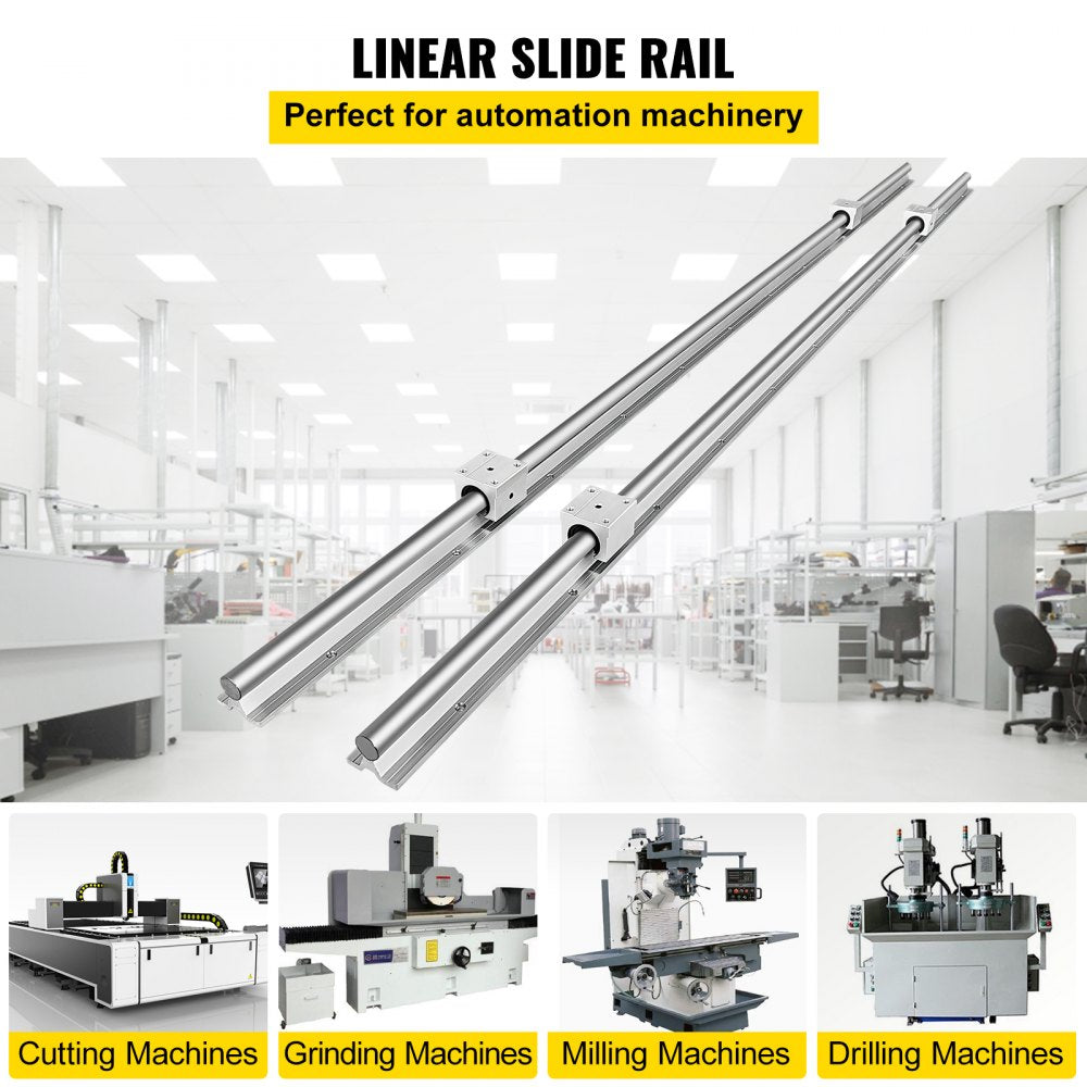 AMITOOLS Linear Rail SBR20-1800mm 2 Linear Slide Guide with 4 SBR20UU Bearing Block