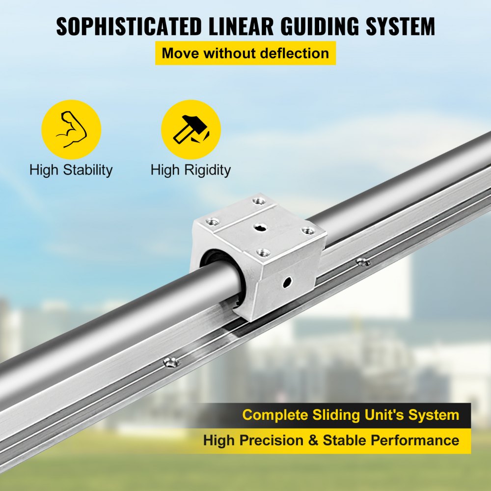 AMITOOLS Linear Rail SBR20-1800mm 2 Linear Slide Guide with 4 SBR20UU Bearing Block