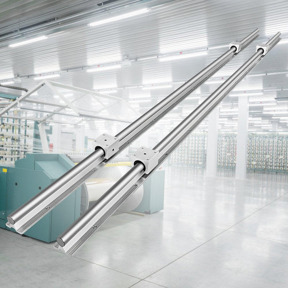 AMITOOLS Linear Rail SBR20-1800mm 2 Linear Slide Guide with 4 SBR20UU Bearing Block