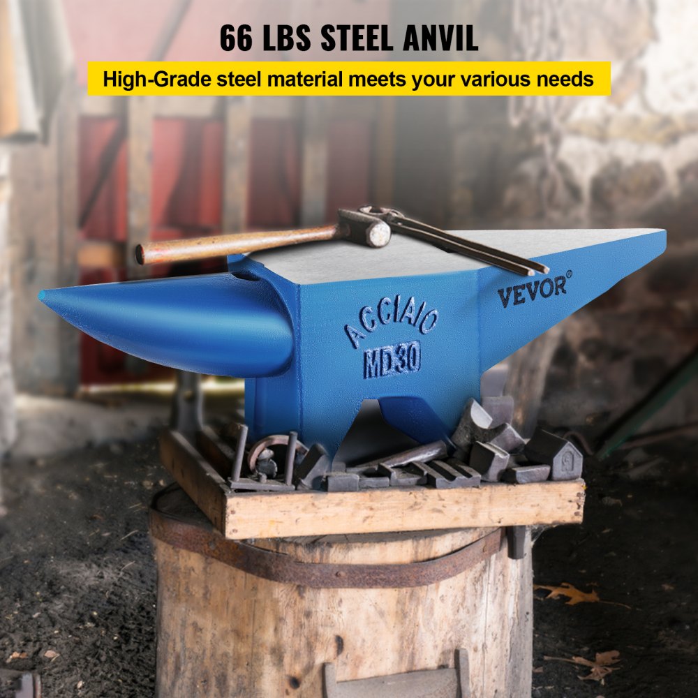 AMITOOLS Pro Horn Anvil , 30KG/66.1LBS Weight Steel Anvil Blacksmith Blacksmith Anvil, Portable Rugged Cast Iron Anvil Blacksmith Anvil Stable Workbench Blacksmith Forge Anvil Tool