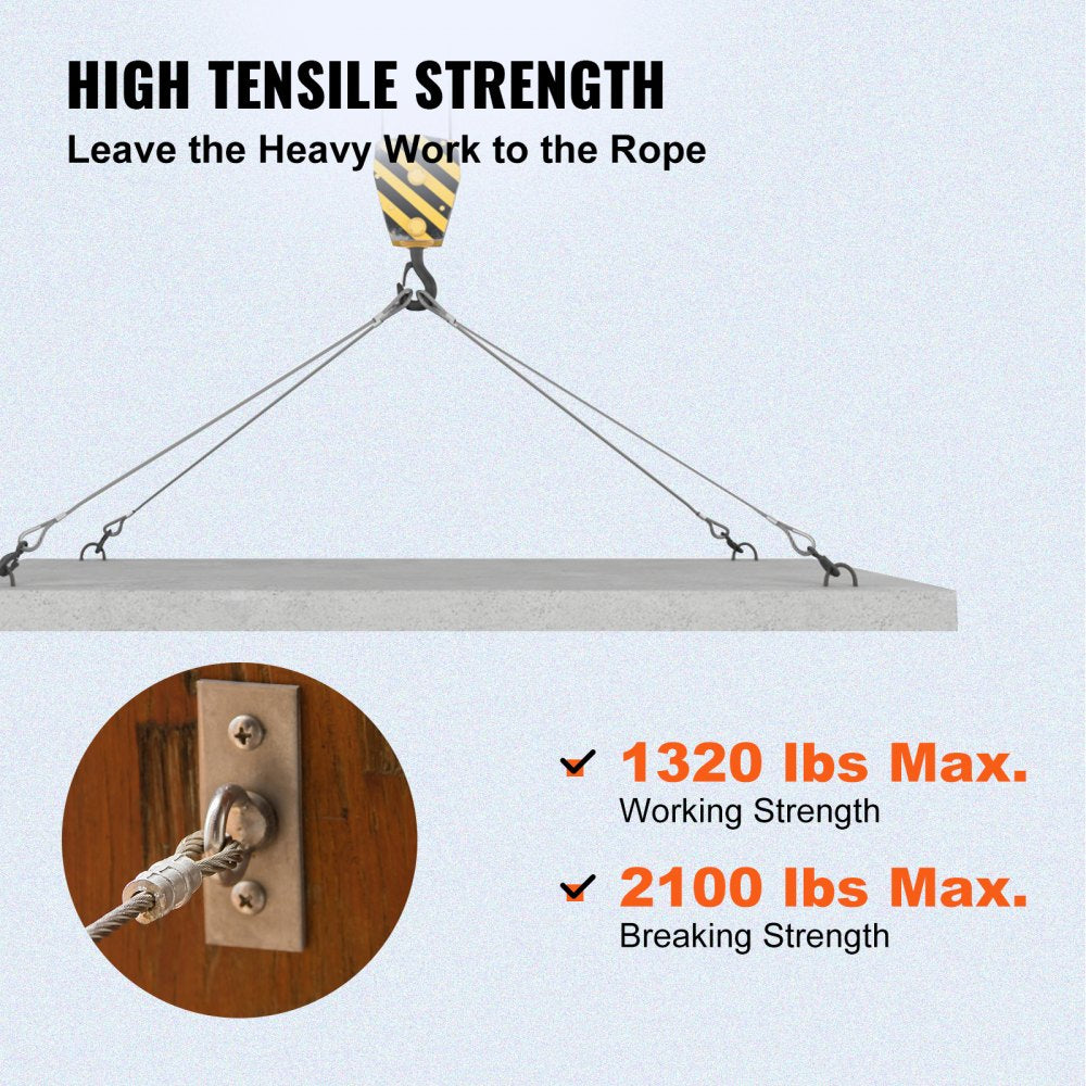 AMITOOLS T316 Stainless Steel Cable, 1/8'' x 1000 ft, Braided Aircraft Wire Rope with 1x19 Strands Construction, 2100 lbs Breaking Strength, for Deck Railing Stair Handrail Balusters Porch Fence