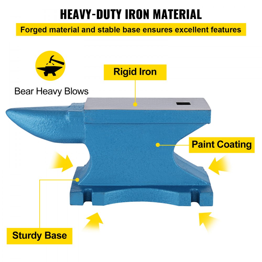 AMITOOLS Single Horn Anvil 55Lbs, Cast Iron Anvil Blacksmith Withstands Heavy Blows,Anvil Rugged Round Horn Anvil Blacksmith Jewelers Metalsmith Tool, for Sale Forge Tools and Equipment