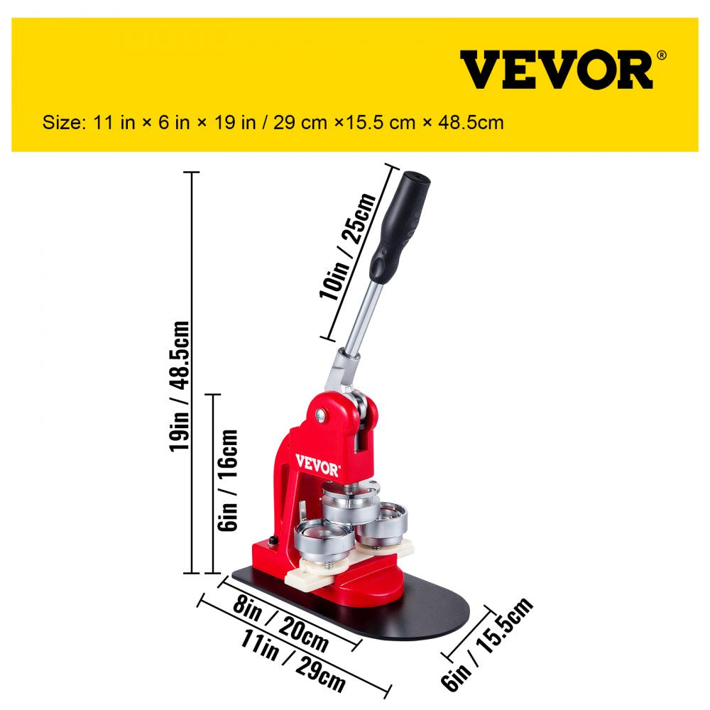 AMITOOLS Button Maker 2.28 Button and Badge Maker Machine Button Maker Press Punch Press Machine with 500 Buttons 58mm(500pcs)