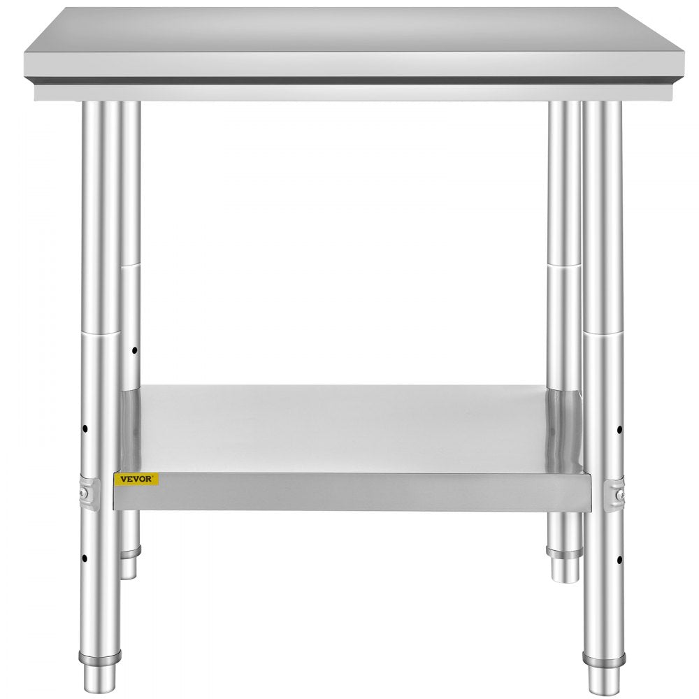 AMITOOLS Commercial Worktable & Workstation 24 x 30 x 32 Inch Stainless Steel Work Table Heavy Duty Commercial Food Prep Work Table for Home, Kitchen, Restaurant Metal Prep Table with Adjustable Feet