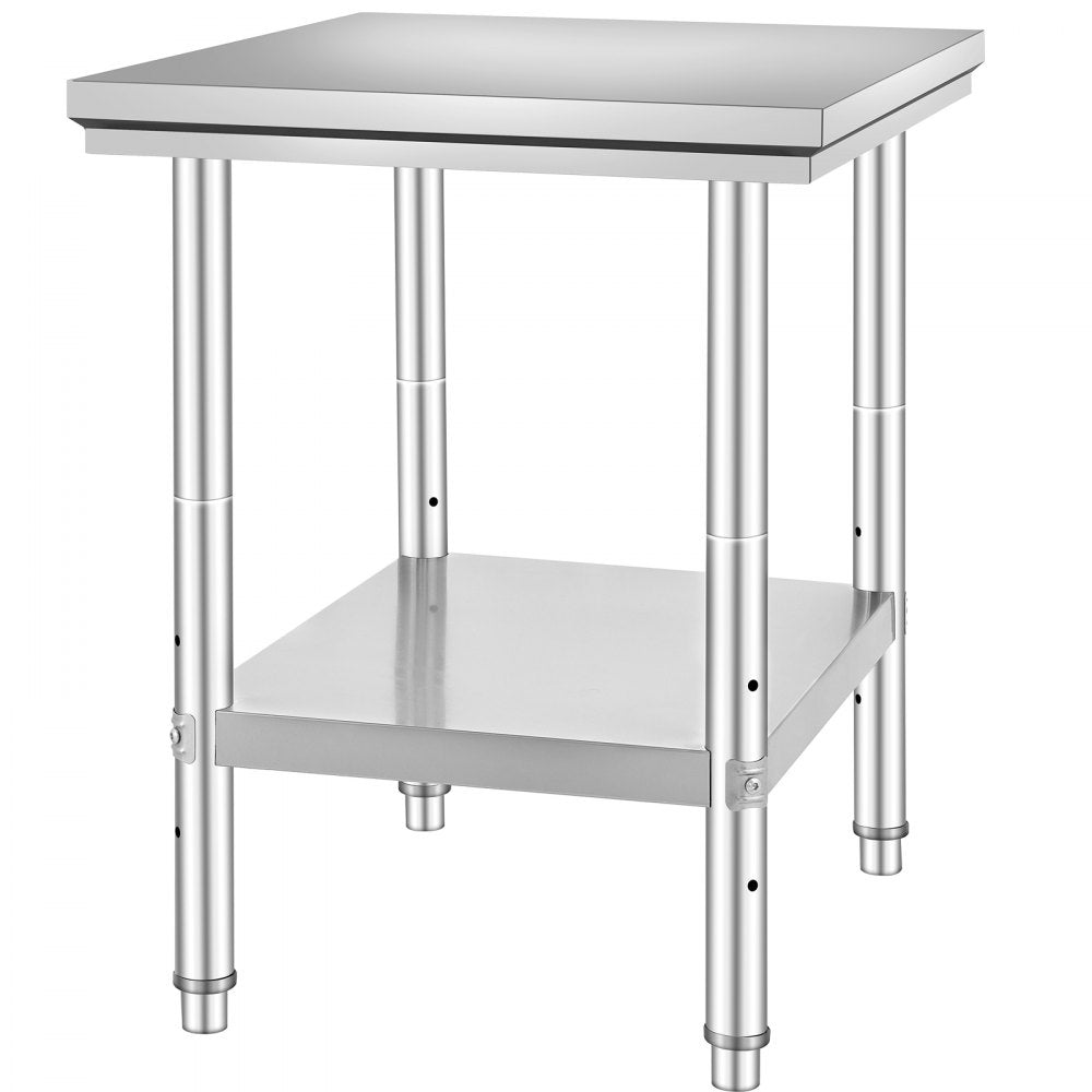 AMITOOLS Commercial Worktable & Workstation 24 x 30 x 32 Inch Stainless Steel Work Table Heavy Duty Commercial Food Prep Work Table for Home, Kitchen, Restaurant Metal Prep Table with Adjustable Feet