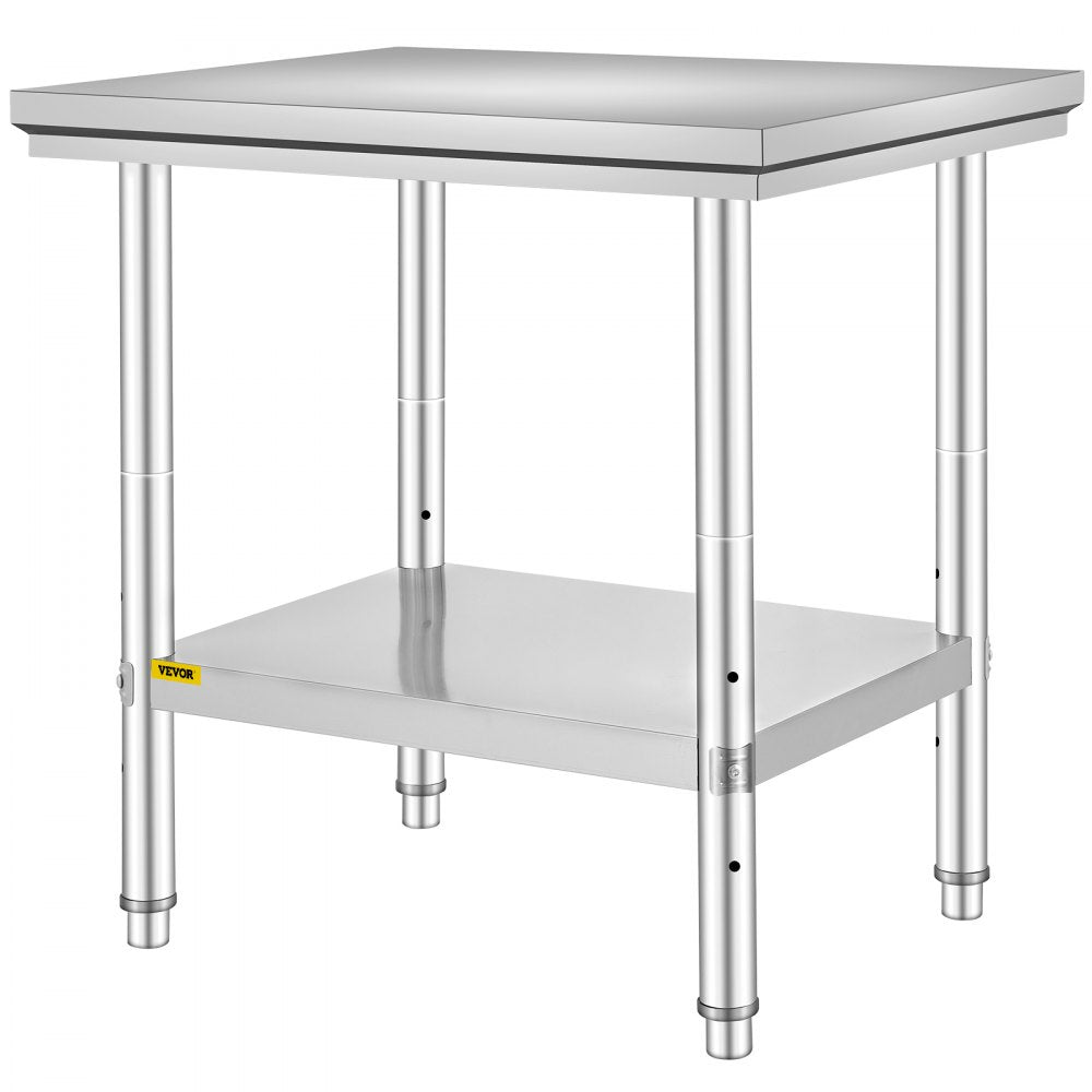 AMITOOLS Commercial Worktable & Workstation 24 x 30 x 32 Inch Stainless Steel Work Table Heavy Duty Commercial Food Prep Work Table for Home, Kitchen, Restaurant Metal Prep Table with Adjustable Feet