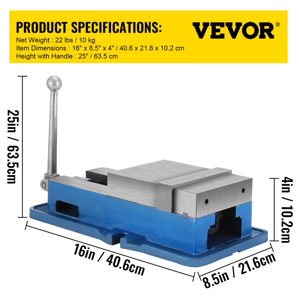 AMITOOLS 6 Inch ACCU Lock Down Vise Precision Milling Vice 6 Inch Jaw Width Drill Press Vise Milling Drilling Machine Bench Clamp Clamping Vice (6\'\')