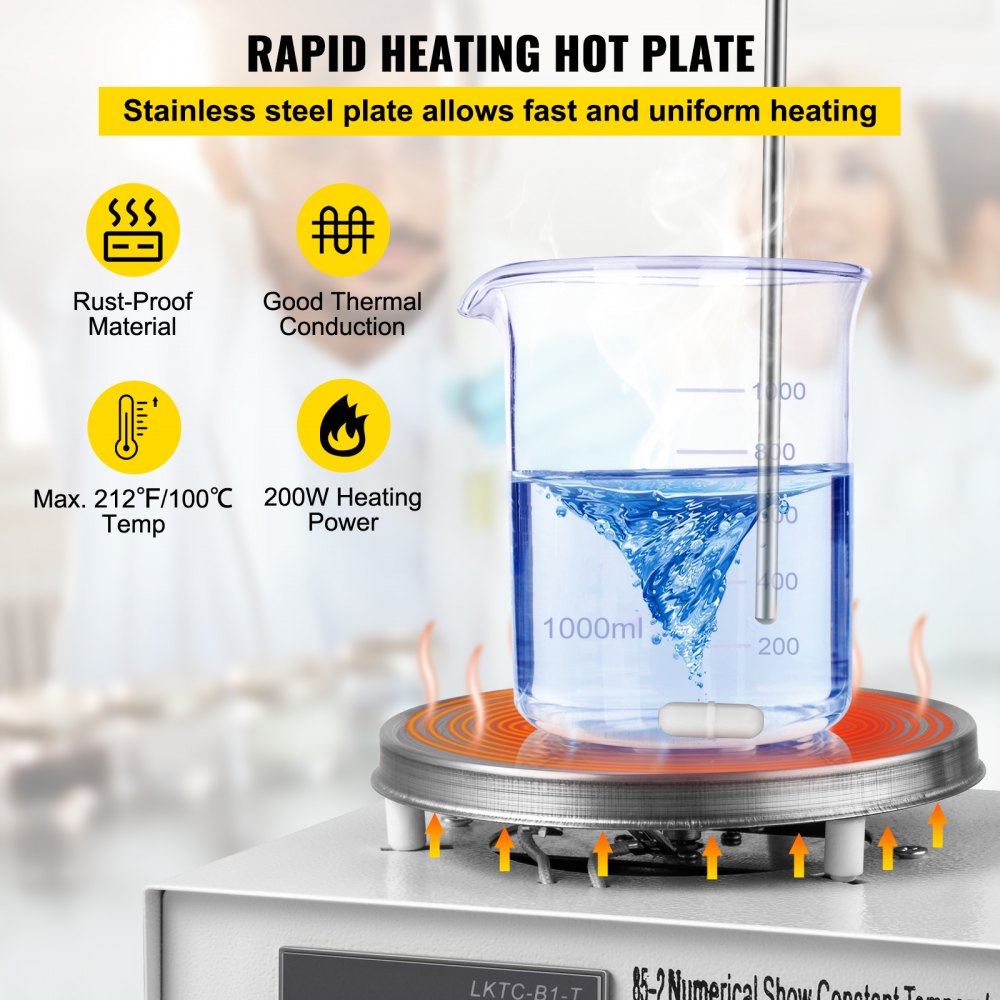 AMITOOLSMagnetic Stirrer with Heating Plate 85-2 Hotplate mixer 110V Digital Display