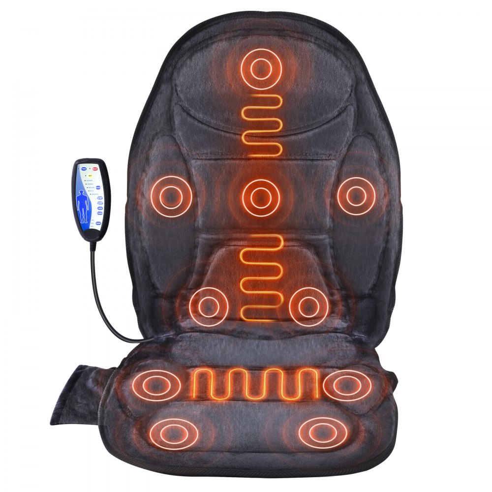 AMITOOLS Massage Seat Cushion with Heat, 10 Vibration Motor Seat Massage Pad, Vibrating Massage Chair Mat with 5 Modes & 4 Intensities, 3 Heating Pads for Home Office, Fatigue Relief for Back, Hip, Thigh