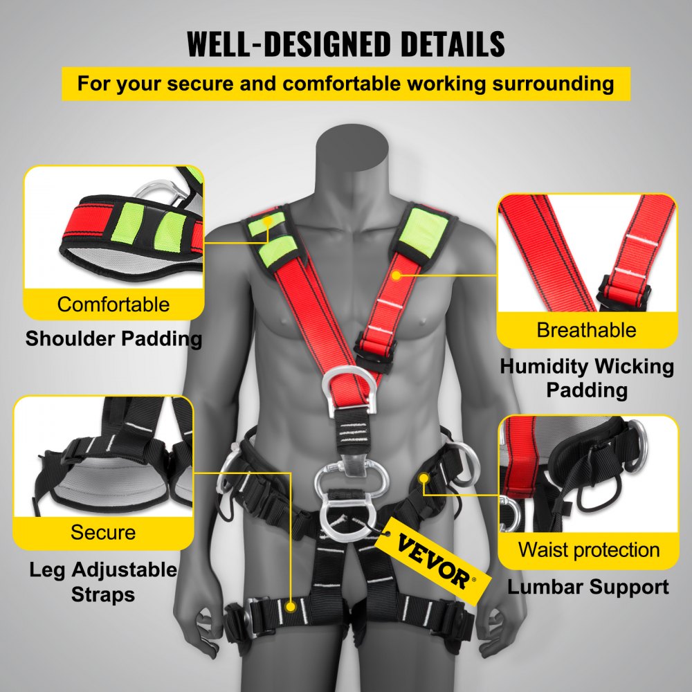 AMITOOLSSafety Climbing Harness Rock Climbing Gear Rappelling Floor Escape Tower Climber