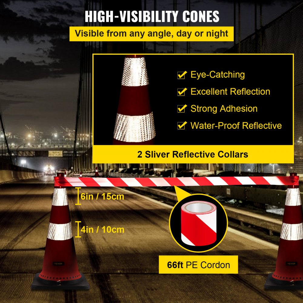 AMITOOLS Safety Cones, 8 x 30