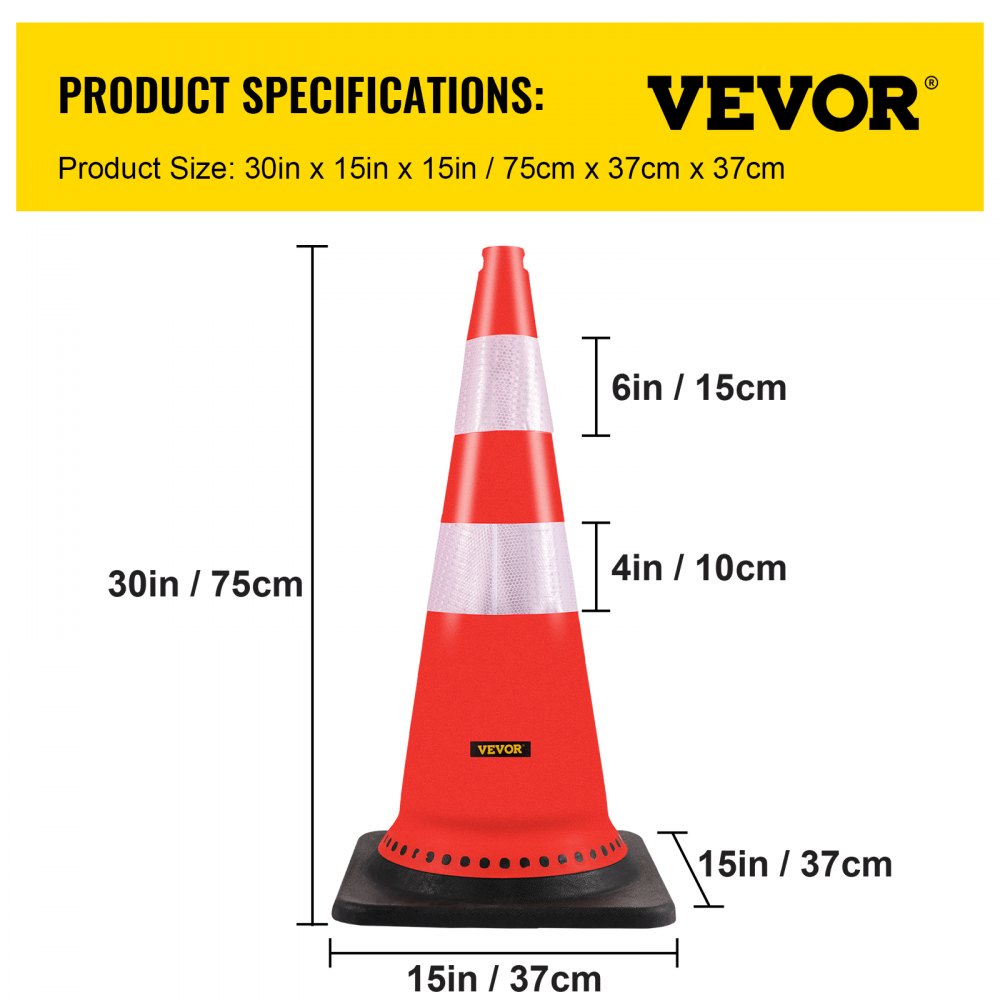 AMITOOLS Safety Cones, 8 x 30