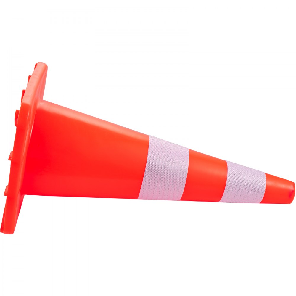 AMITOOLS Safety Cones, 28 in/73 cm Height, 10 PCS PVC Orange Traffic Cone with 2 Reflective Collars and Weighted Base, Used for Traffic Control, Driveway Road Parking and School Improvement