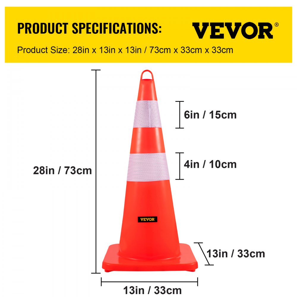 AMITOOLS Safety Cones, 12 x 28