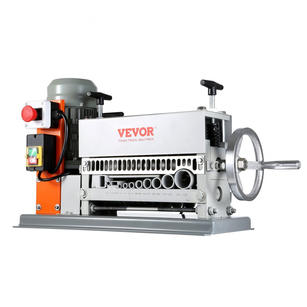 AMITOOLS Automatic Wire Stripping Machine, 0.06''-1.42'' Electric Motorized Cable Stripper, 370 W, 88 ft/min Wire Peeler with An Extra Manual Crank, 11 Channels for Scrap Copper Recycling