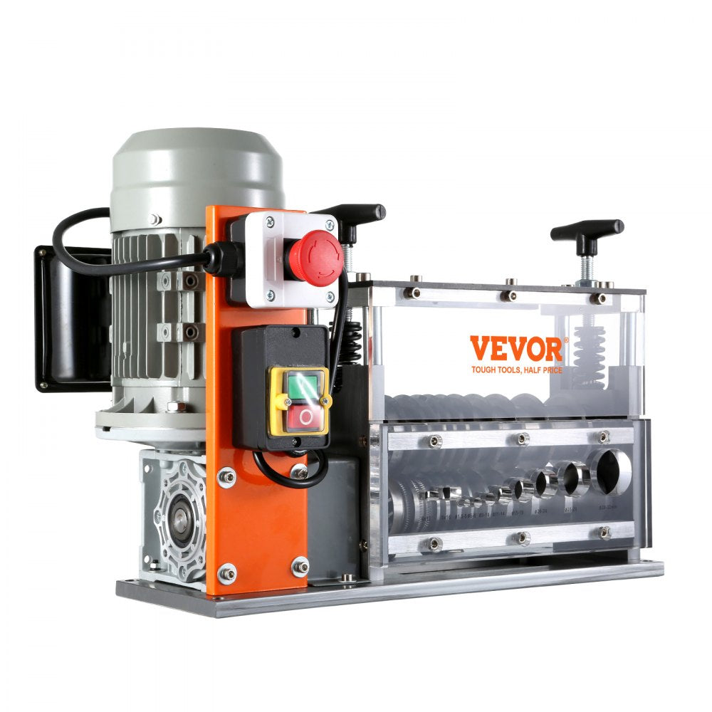 AMITOOLS Automatic Wire Stripping Machine, 0.06''-1.26'' Electric Motorized Cable Stripper, 750 W, 98 ft/min Wire Peeler with Visible Stripping Depth Reference, 10 Channels for Scrap Copper Recycling