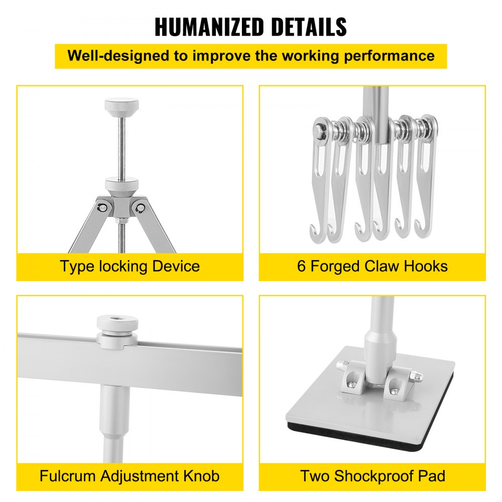 AMITOOLS Dent Pull Lever Bar Kit Fit for Both Aluminum and Steel Dent Pulling (750MM)