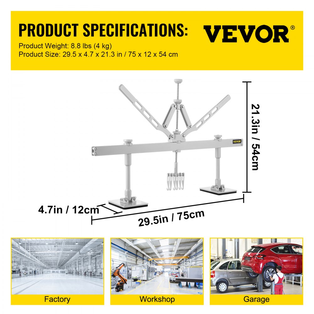 AMITOOLS Dent Pull Lever Bar Kit Fit for Both Aluminum and Steel Dent Pulling (750MM)