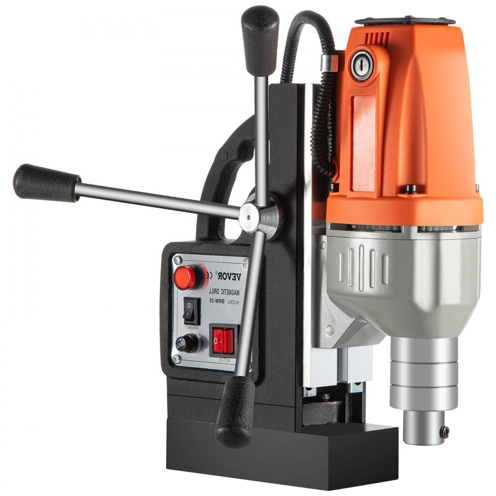 AMITOOLS 980W Magnetic Drill Press with 1-1/3 Inch (35mm) Boring Diameter Magnetic Drill Press Machine 2700 LBS Magnetic Force Magnetic Drilling System 680 RPM Portable Electric Magnetic Drill Press