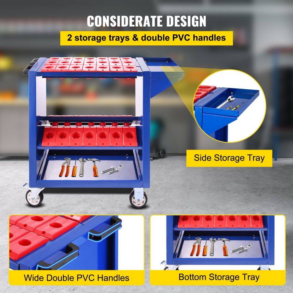 AMITOOLS Tool Cart 40 Taper Tool Holder CNC Tool Cart 35 Capacity CAT40 BT40 Service Carts with Wheels Heavy Duty (BT40 35 Capacity)