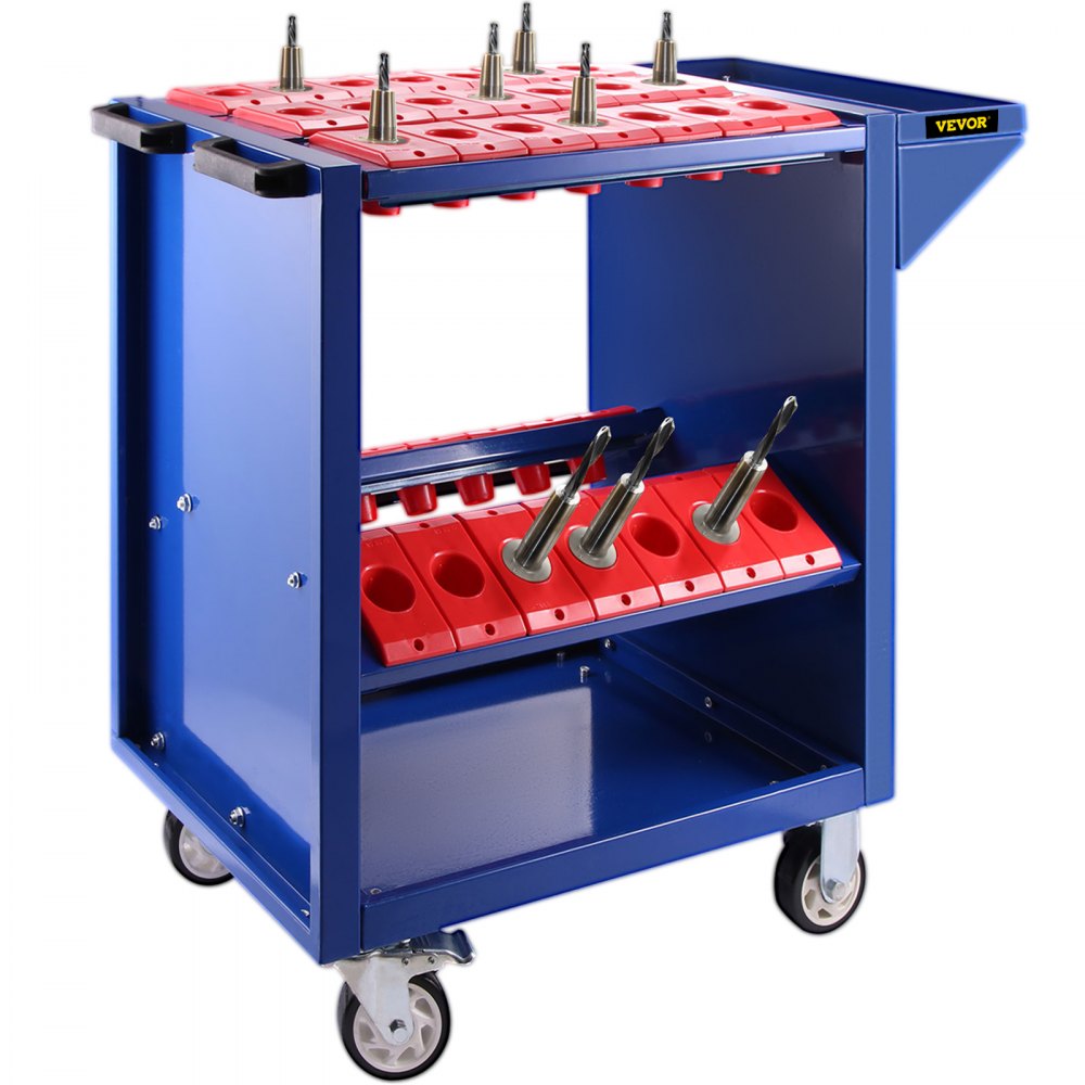 AMITOOLS Tool Cart 40 Taper Tool Holder CNC Tool Cart 35 Capacity CAT40 BT40 Service Carts with Wheels Heavy Duty (BT40 35 Capacity)