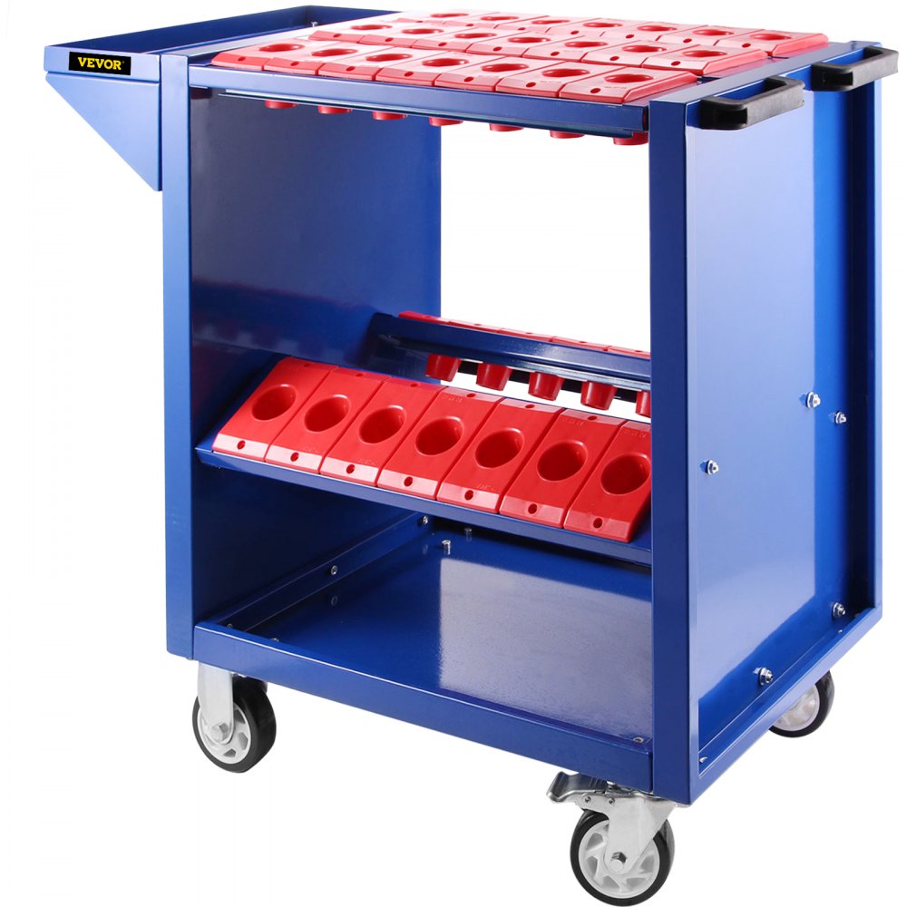 AMITOOLS Tool Cart 40 Taper Tool Holder CNC Tool Cart 35 Capacity CAT40 BT40 Service Carts with Wheels Heavy Duty (BT40 35 Capacity)