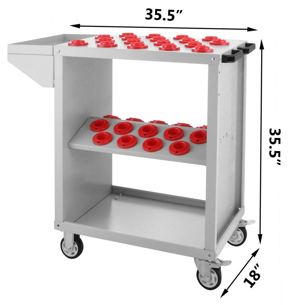 AMITOOLS Tool Cart 40 Taper Tool Holder CNC Tool Cart 36 Capacity CAT40 BT40 Service Carts with Wheels Heavy Duty (BT40 36 Capacity)