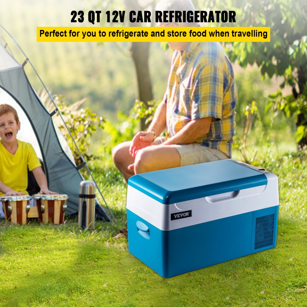 AMITOOLS Portable Refrigerator 23 Quart(22 Liter),12 Volt Refrigerator App Control(-4℉~68℉), Car Refrigerator Electric Compressor Cooler with 12/24v DC & 110-240v AC for Camping, Travel, Fishing, Outdoor or Home Use