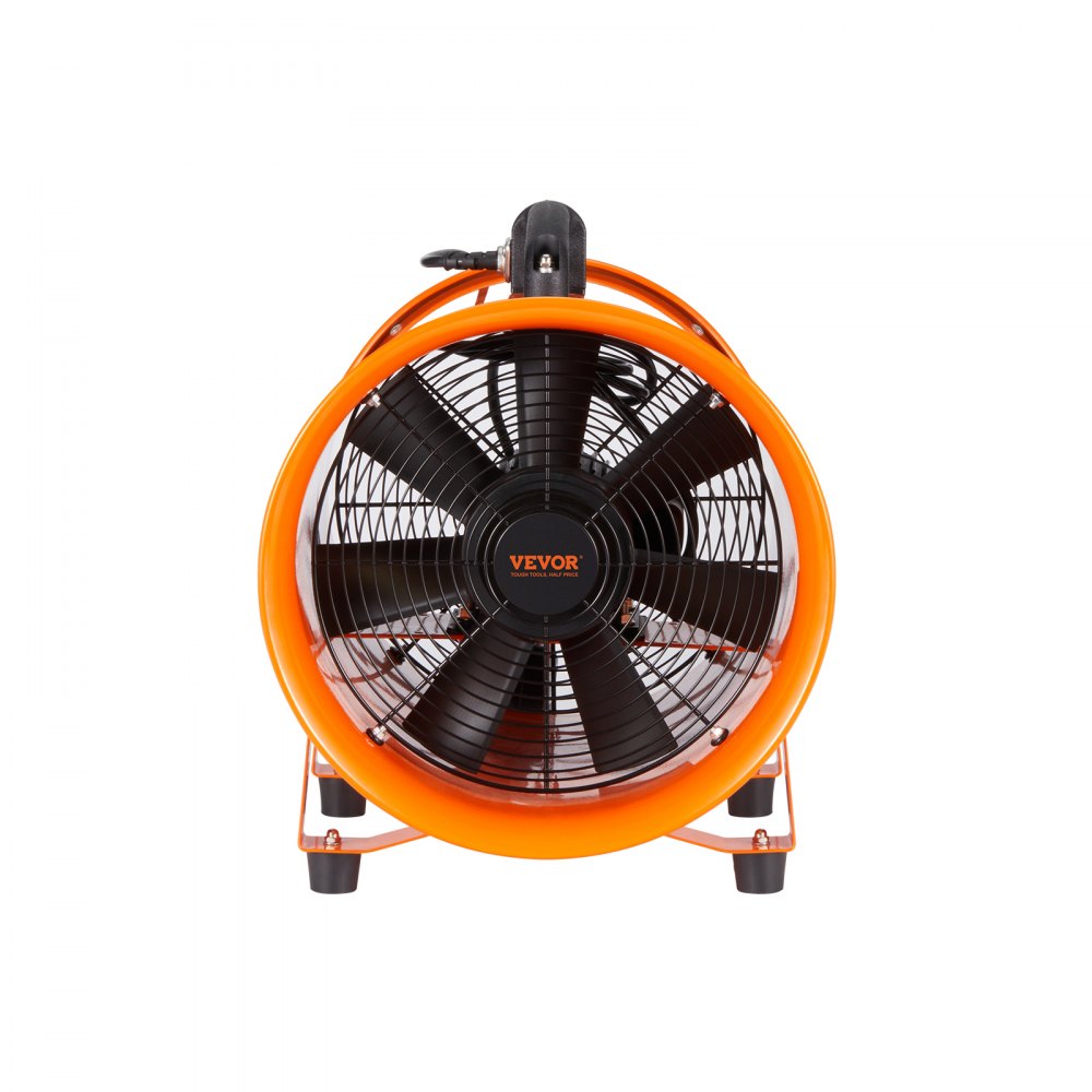 AMITOOLS Portable Ventilator, 10 inch Heavy Duty Cylinder Fan with 33ft Duct Hose, 380W Strong Shop Exhaust Blower 1893FM, Industrial Utility Blower for Sucking Dust, Smoke, Smoke Home/Workplace