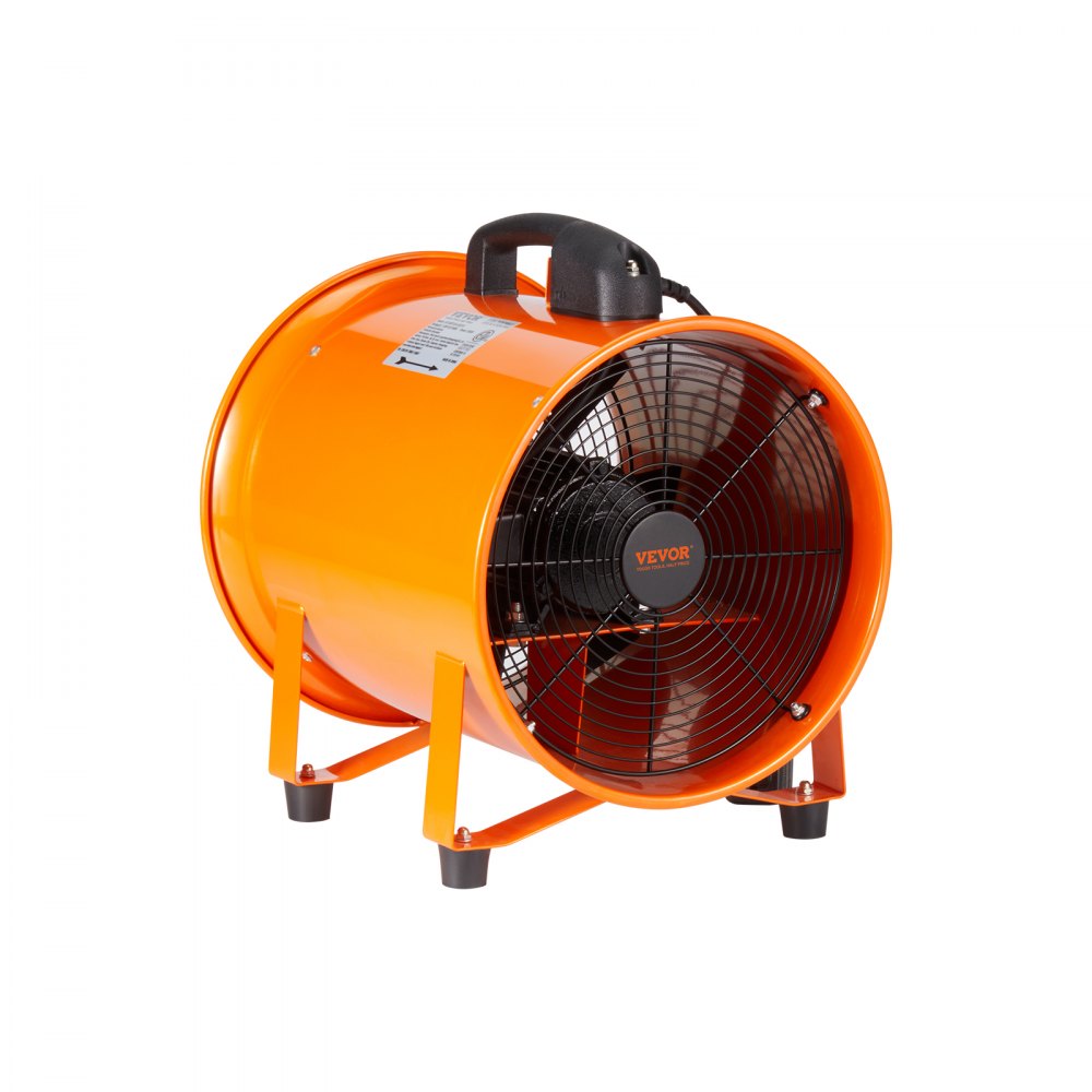 AMITOOLS Portable Ventilator, 10 inch Heavy Duty Cylinder Fan with 33ft Duct Hose, 380W Strong Shop Exhaust Blower 1893FM, Industrial Utility Blower for Sucking Dust, Smoke, Smoke Home/Workplace