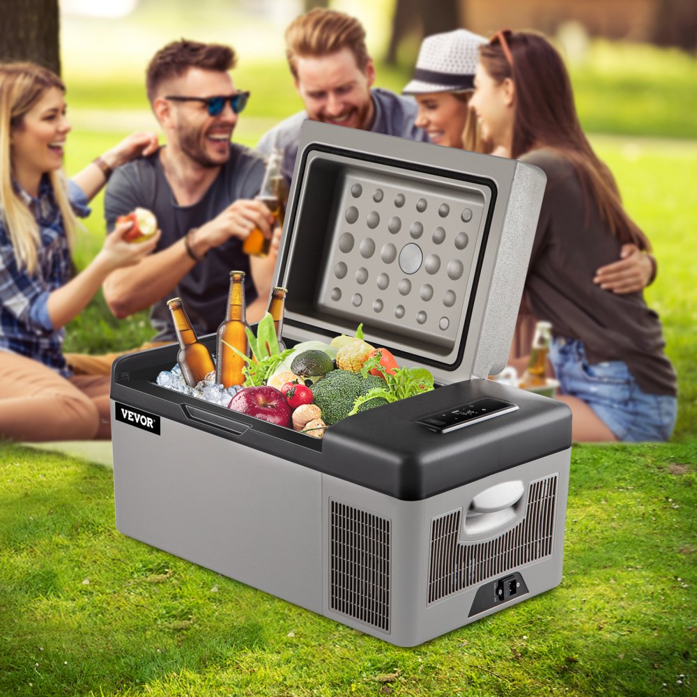 AMITOOLS Portable Refrigerator 21 Quart(20 Liter),12 Volt Refrigerator App Control(-4℉~68℉), Car Refrigerator Electric Compressor Cooler with 12/24v DC & 110-240v AC for Camping, Travel, Fishing, Outdoor or Home Use