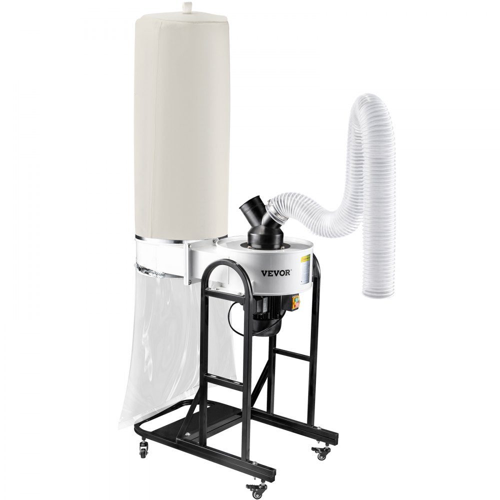 AMITOOLS 1.5 HP Dust Collector, 647 CFM Portable Vortex Dust Collector, Woodworking Dust Collector with 13.2-Gallon Collection Bag and Mobile Base, 220V Dust Collection System 25-Micron Canister Kit