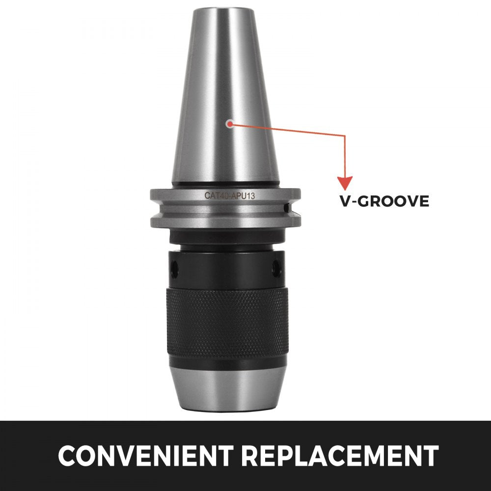 AMITOOLS Integrated CAT40 Collet Chuck Keyless Drill Chuck 1/2 inch for CAT40 CNC Engraving Machine & Milling Lathe Tool (CAT40)