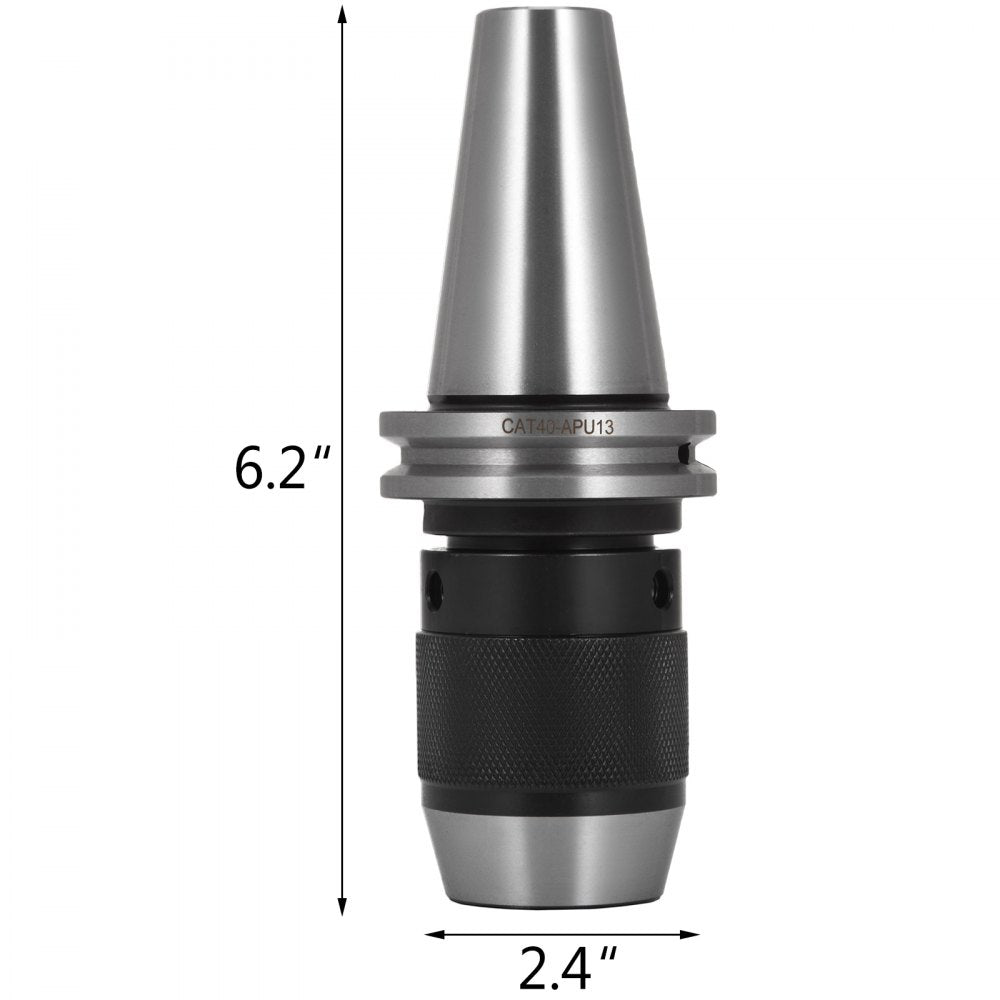 AMITOOLS Integrated CAT40 Collet Chuck Keyless Drill Chuck 1/2 inch for CAT40 CNC Engraving Machine & Milling Lathe Tool (CAT40)