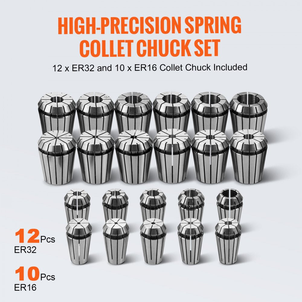 AMITOOLS CAT40 Collet Holder ER 16/32 Collet Set, 35 PCs, SLN FMB ER16/32 APU Tool Holders Spring Steel Collet Chucks with 10 Pull Studs and 3 Wrenches, for Milling Machine Drill Presses Boring Machine