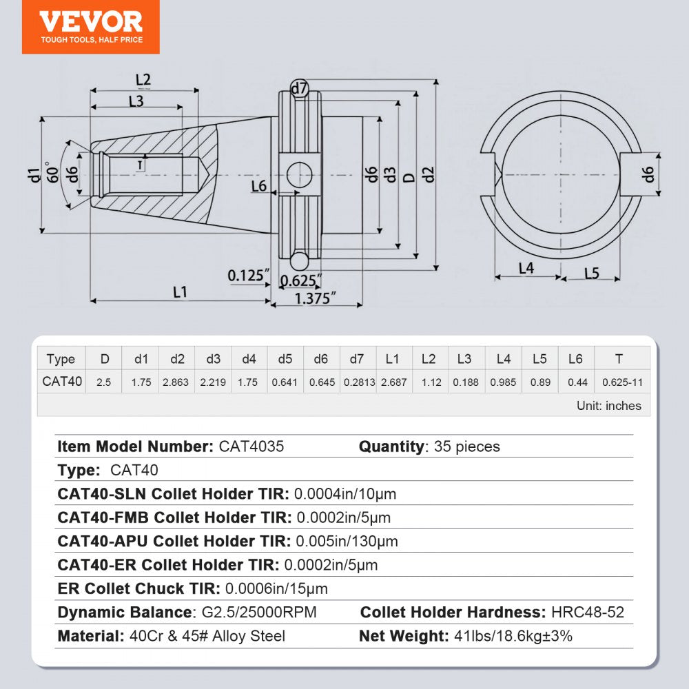 AMITOOLS CAT40 Collet Holder ER 16/32 Collet Set, 35 PCs, SLN FMB ER16/32 APU Tool Holders Spring Steel Collet Chucks with 10 Pull Studs and 3 Wrenches, for Milling Machine Drill Presses Boring Machine