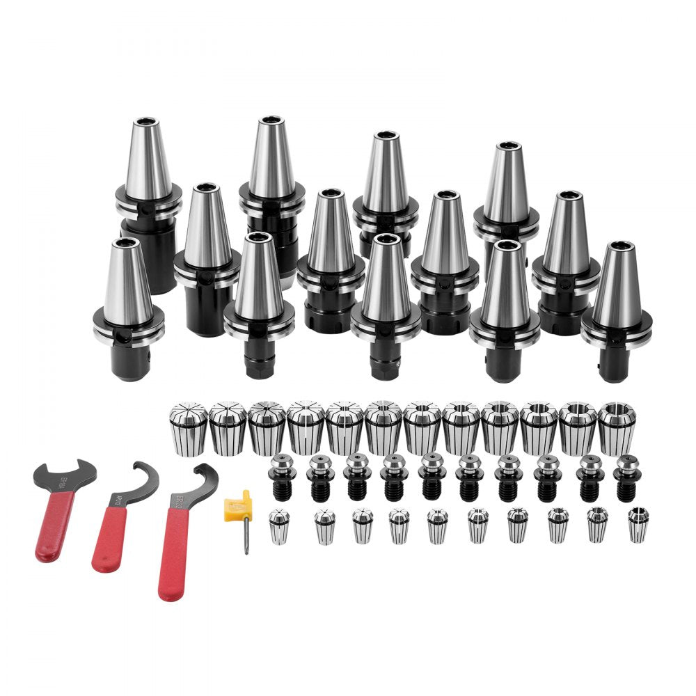 AMITOOLS CAT40 Collet Holder ER 16/32 Collet Set, 35 PCs, SLN FMB ER16/32 APU Tool Holders Spring Steel Collet Chucks with 10 Pull Studs and 3 Wrenches, for Milling Machine Drill Presses Boring Machine