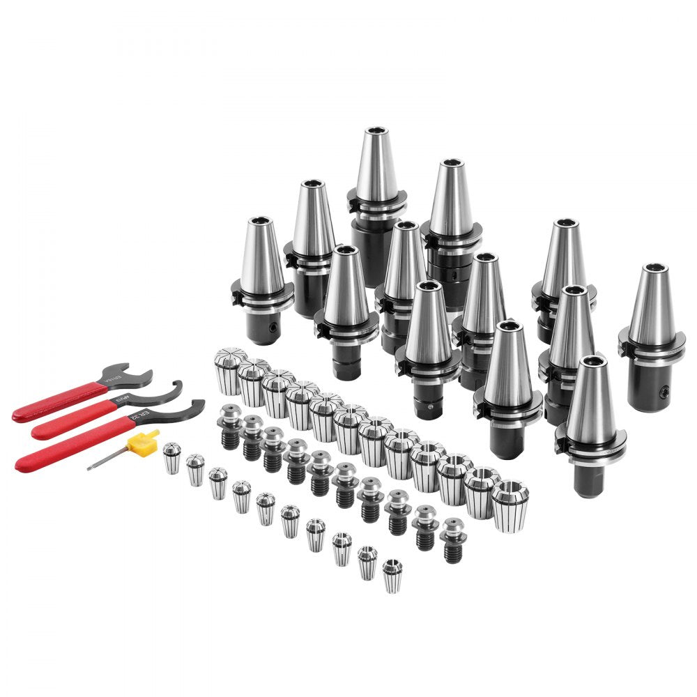 AMITOOLS CAT40 Collet Holder ER 16/32 Collet Set, 35 PCs, SLN FMB ER16/32 APU Tool Holders Spring Steel Collet Chucks with 10 Pull Studs and 3 Wrenches, for Milling Machine Drill Presses Boring Machine