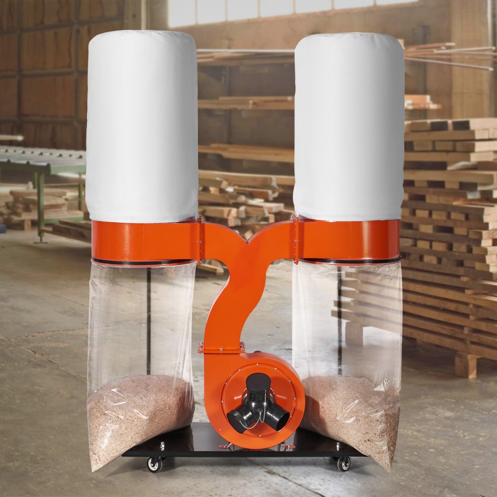 AMITOOLS 3HP Dust Collector with 2800 CFM Air Flow Bag Dust Collector 110V Portable Dust Collector 5 Micron Bag Filtration