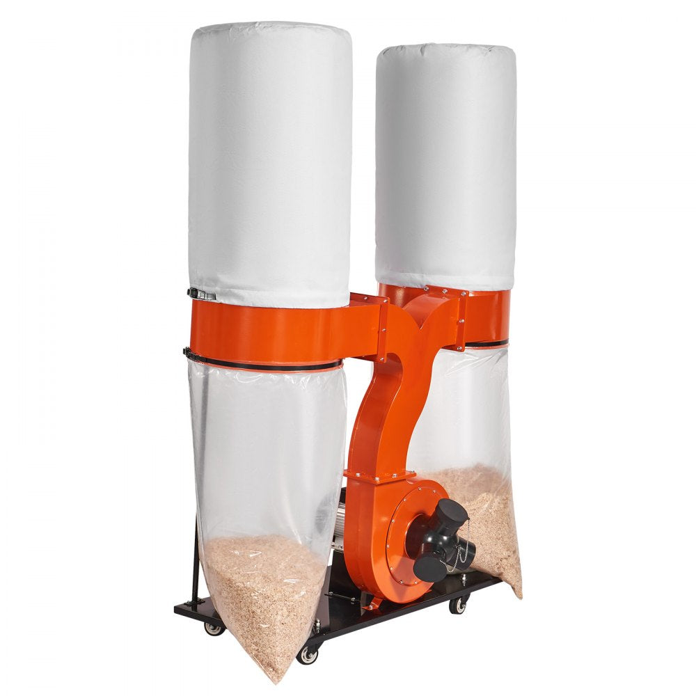 AMITOOLS 3HP Dust Collector with 2800 CFM Air Flow Bag Dust Collector 110V Portable Dust Collector 5 Micron Bag Filtration