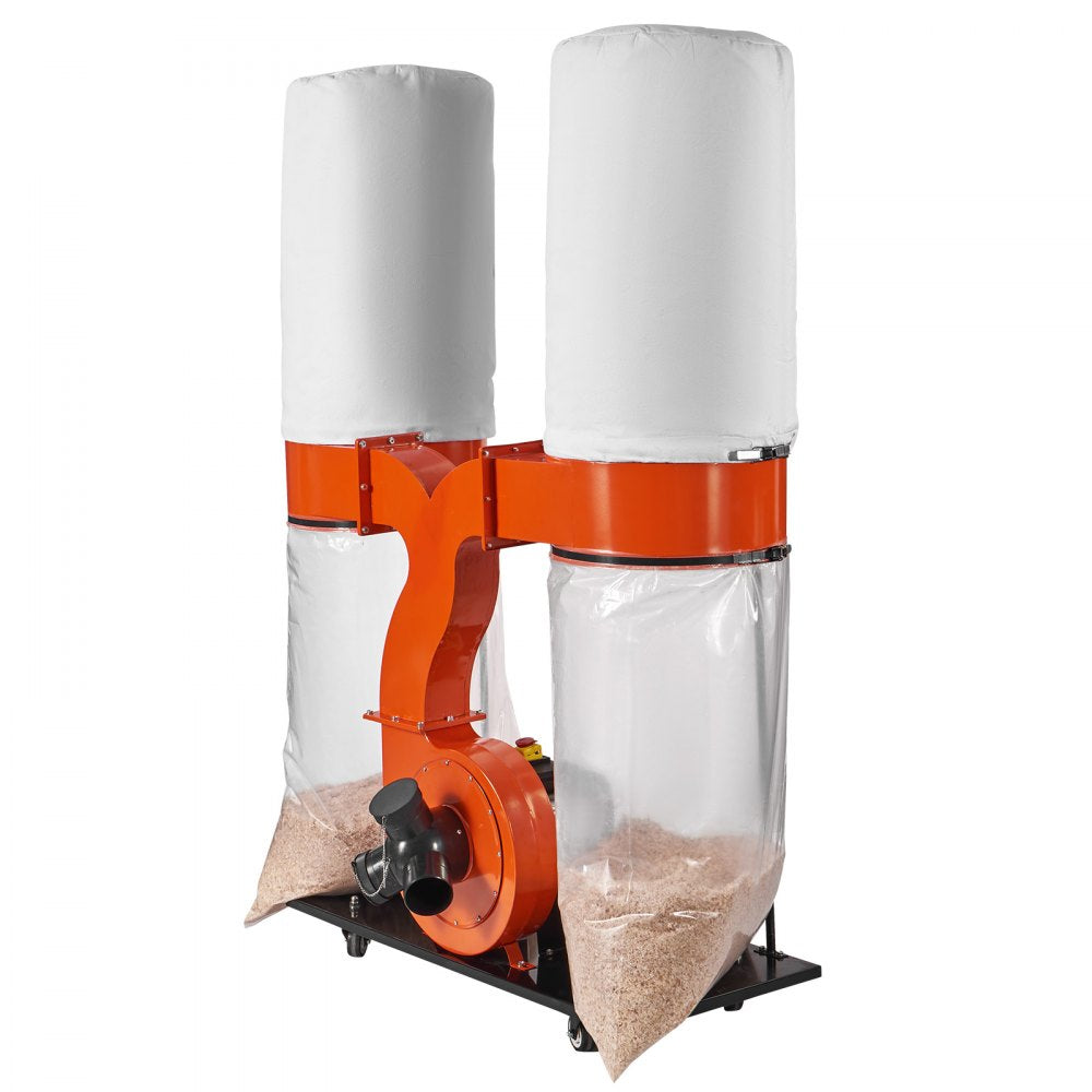 AMITOOLS 3HP Dust Collector with 2800 CFM Air Flow Bag Dust Collector 110V Portable Dust Collector 5 Micron Bag Filtration